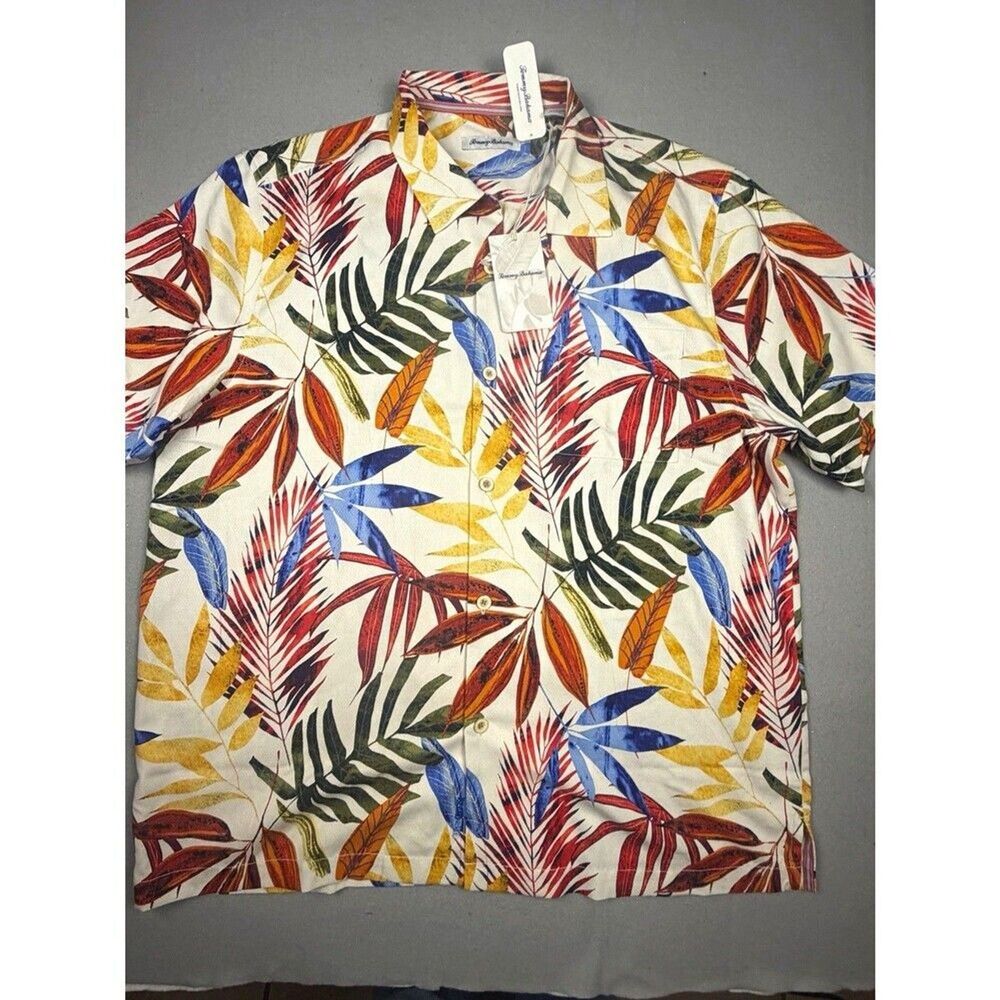 Tommy Bahama Island Zone Soriano Fronds Tropical Moisture Wicking Button-Up XL